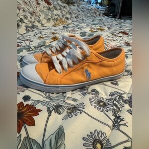 Polo Vibrant Orange and Blue  Sneakers with White Laces